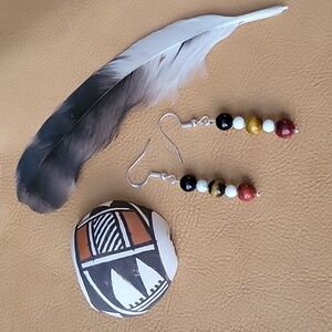 Apple Coral Onyx Howlite Tigers Eye Earrings Western Boho Festival Rodeo Gift